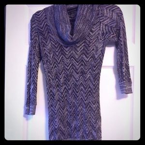 INC lightweight sweater shimmering chevron design